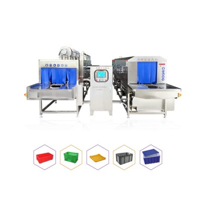 crate washer with blower and dryer