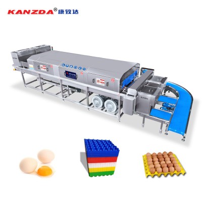 Automatic egg tray washer